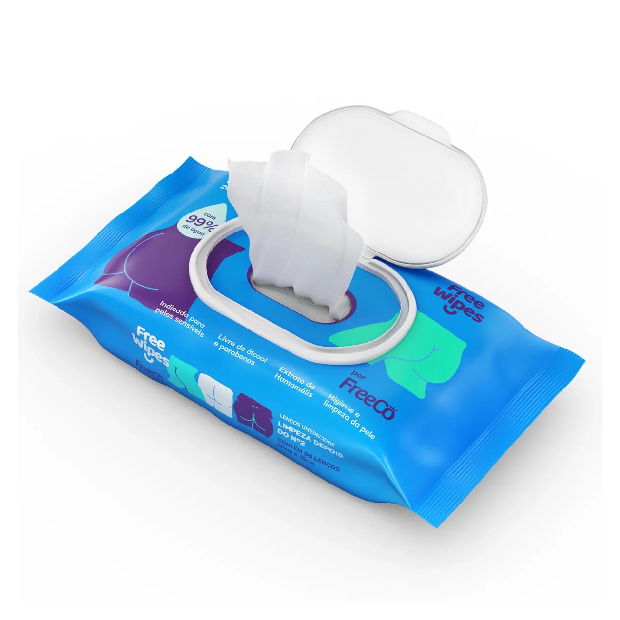Lenço Umedecido Toilet Free Wipes 4 Unidades