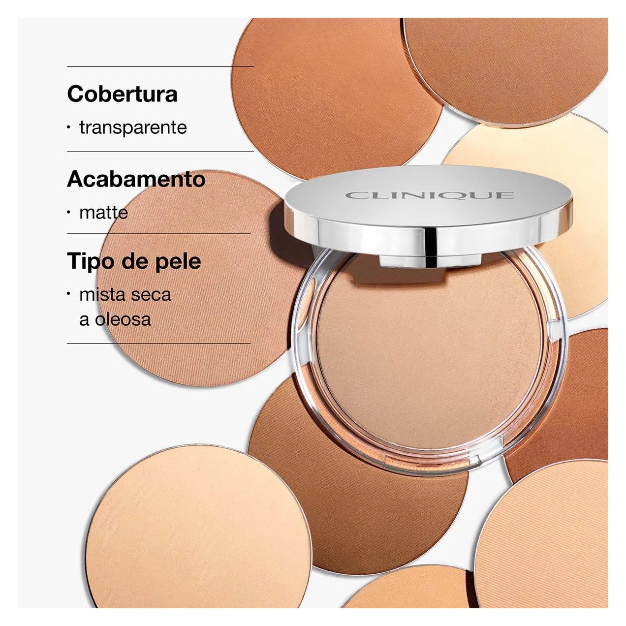 Pó Compacto Clinique Stay-Matte Sheer 7,6g - 02 Stay Neutral