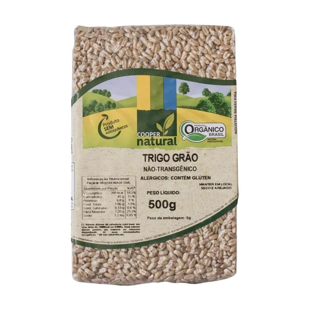 TRIGO EM GRãOS ORGâNICO COOPERNATURAL 500G U Unica