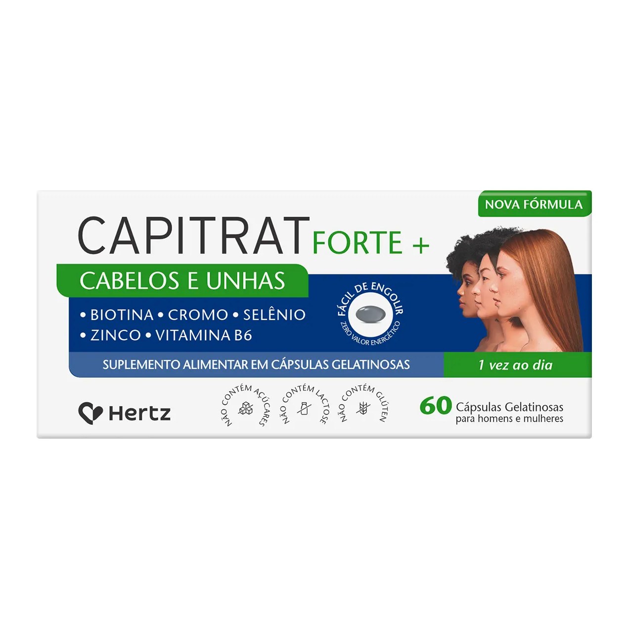 Suplemento Alimentar Capitrat Cabelos e Unhas com 60 cápsulas