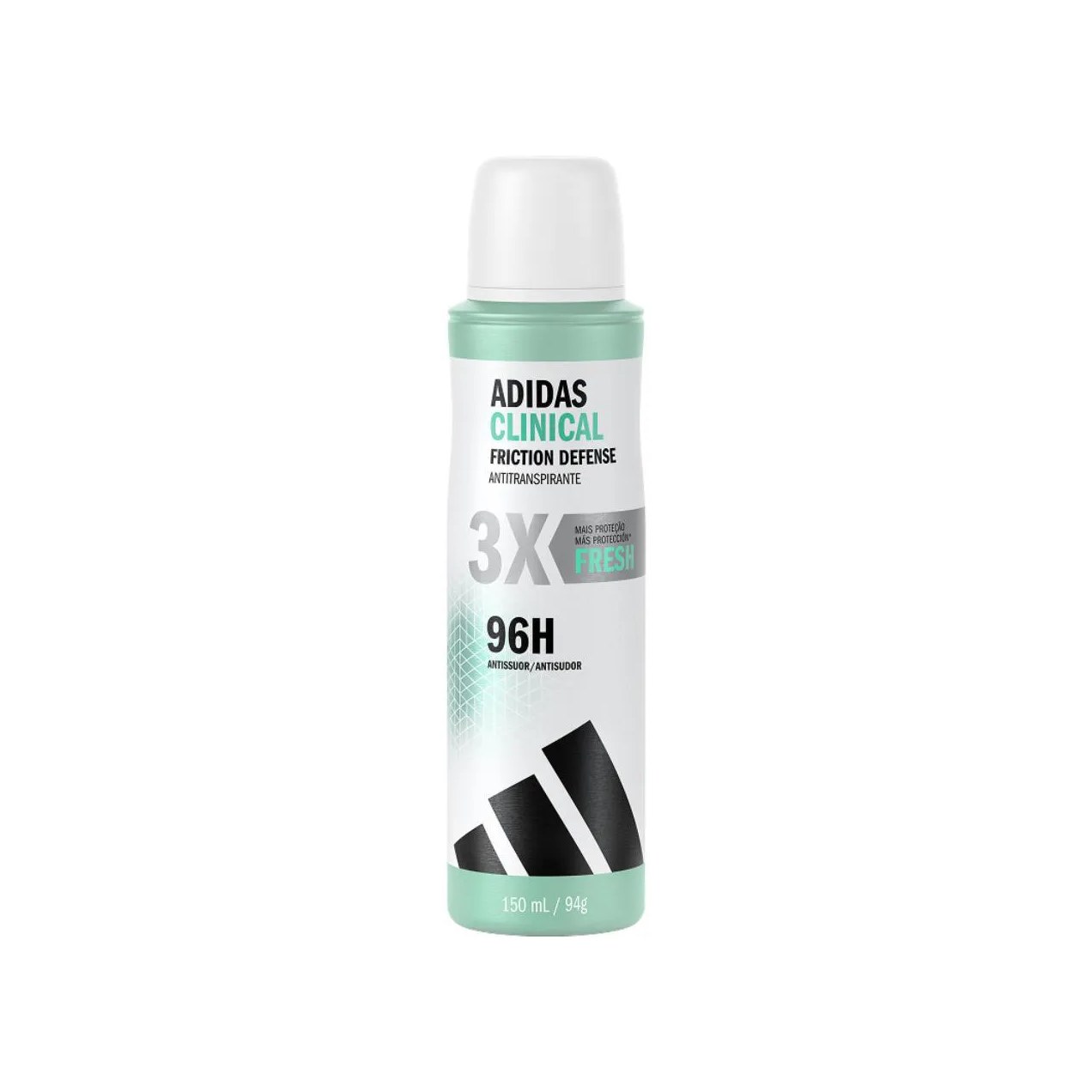 Desodorante Antitranspirante Aerossol Adidas Clinical Fresh Friction Defense Feminino 96h 150ml