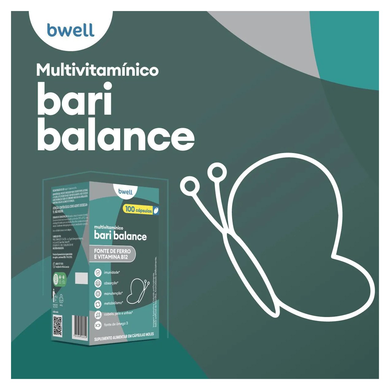 Polivitamínico Bariátrico Bwell Bari Balance 100 Cápsulas
