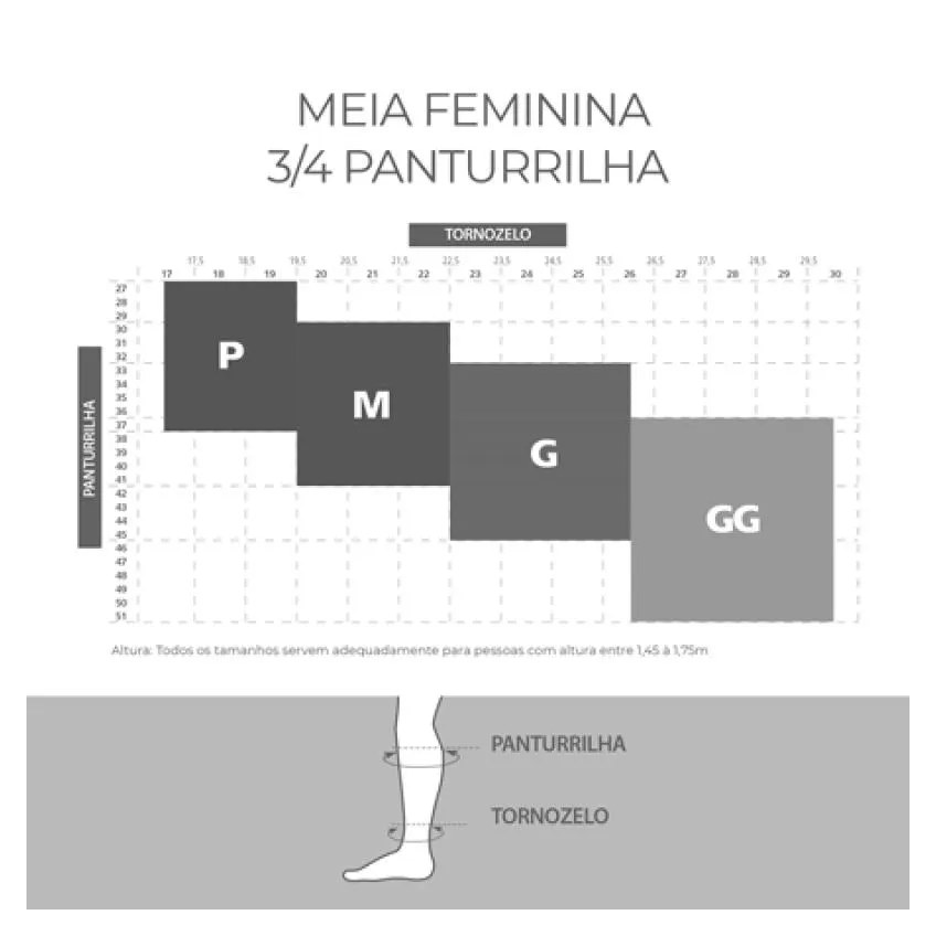 Meia ¾ Panturrilha Attiva Media Compressao 18-21 Fem Fechada Natural Escuro Tamanho Gg Cor Natural Escuro