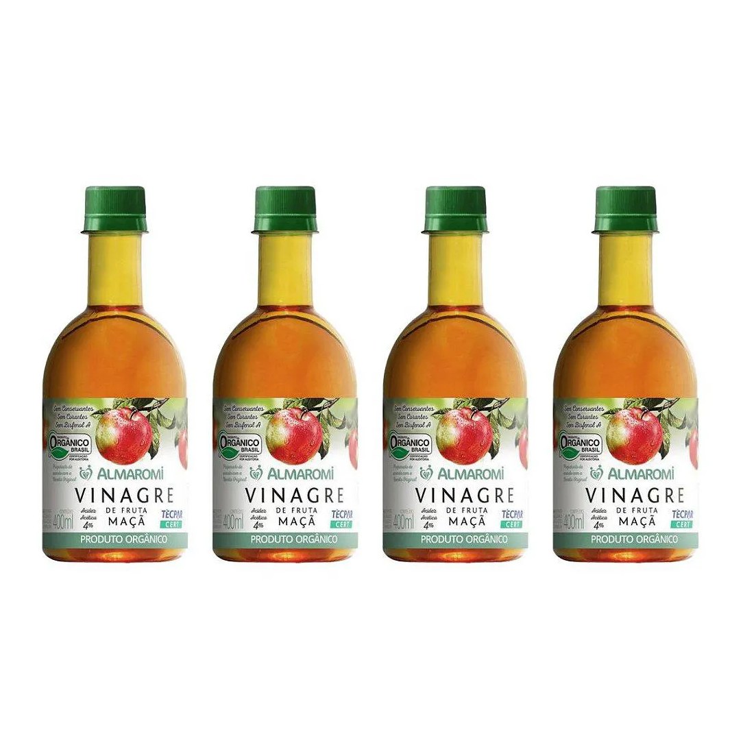 Kit 4uni Vinagre de Maçã Orgânico 400ml Pet - Almaromi