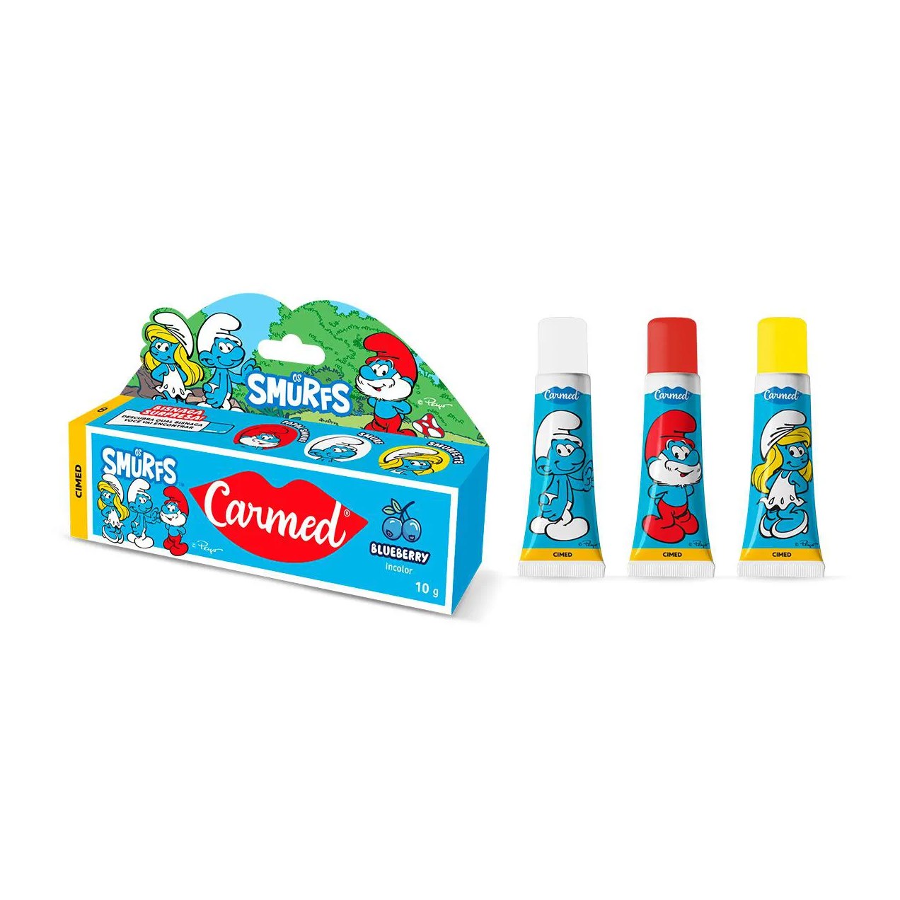 Hidratante Labial Carmed Os Smurfs Blueberry Incolor 10g