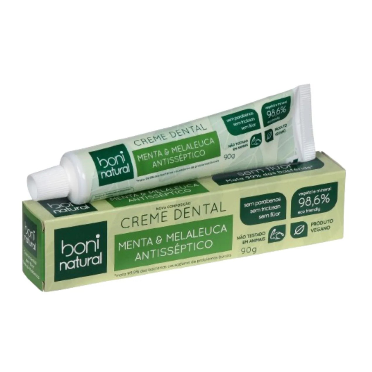 Pasta de Dente Natural e Vegano Menta e Melaleuca 90 G Boni Natural
