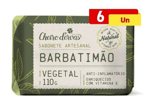 Sabonete de Barbatimão 6 X 110g Cheiro de Ervas