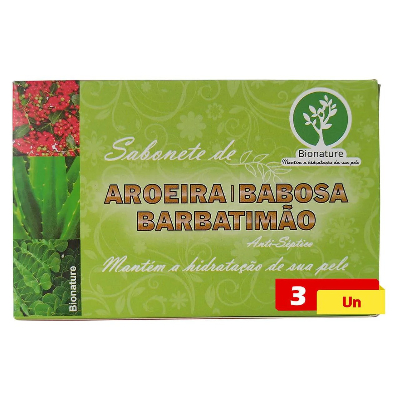 Sabonete de Aroeira Babosa e Barbatimão 3 X 110g Bionature