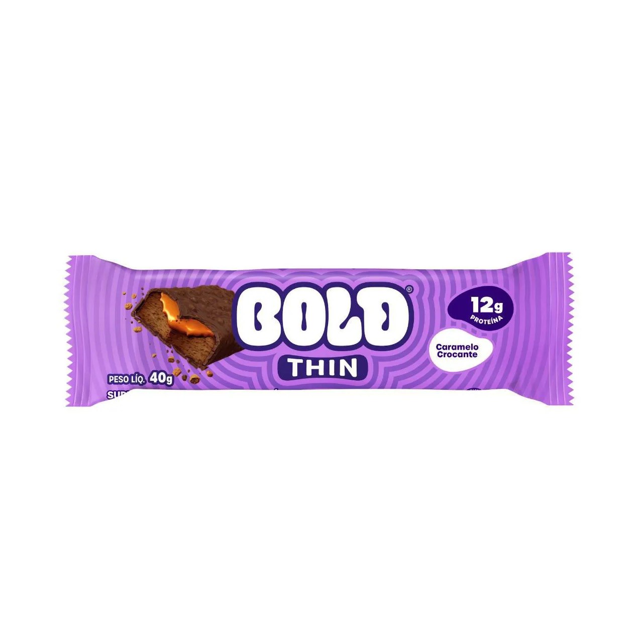 Barra de Proteína Bold Thin Caramelo Crocante 40g