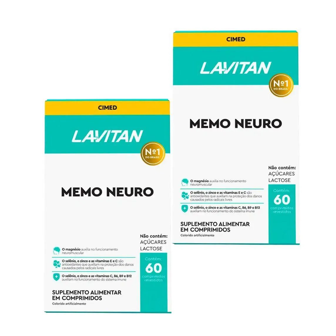 Kit 2 Unidades Lavitan Memo Neuro Cimed com 60 Capsulas
