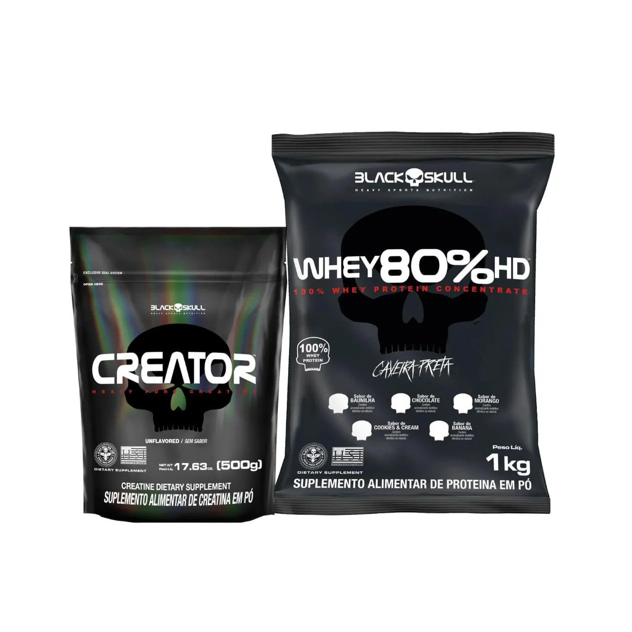 COMBO WHEY 80% HD + CREATOR 500G NA NA Baunilha