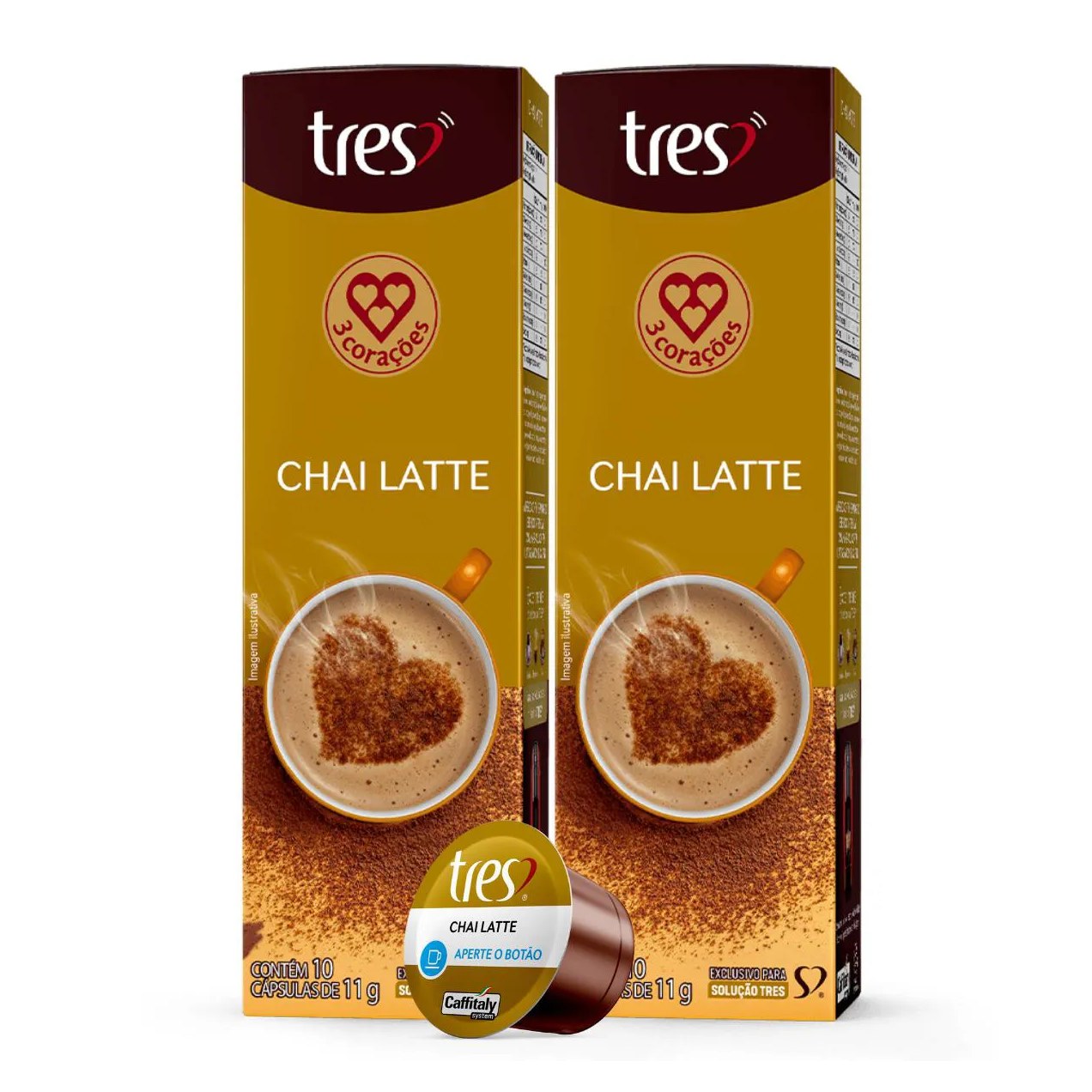 2x cápsula Chai Latte Tres 3 Corações 10 unidades