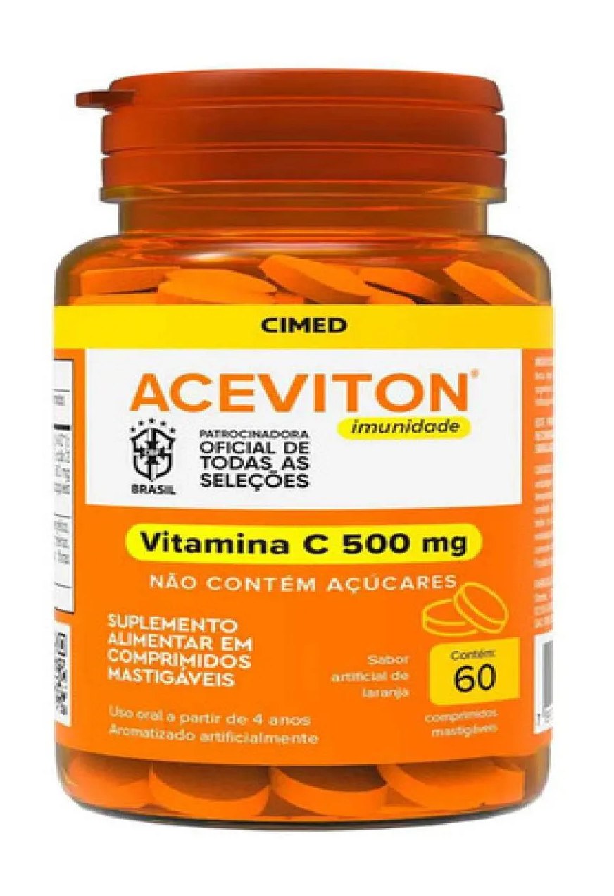Aceviton Vitamina C Imunidade 500MG 60 comprimidos Mastigáveis