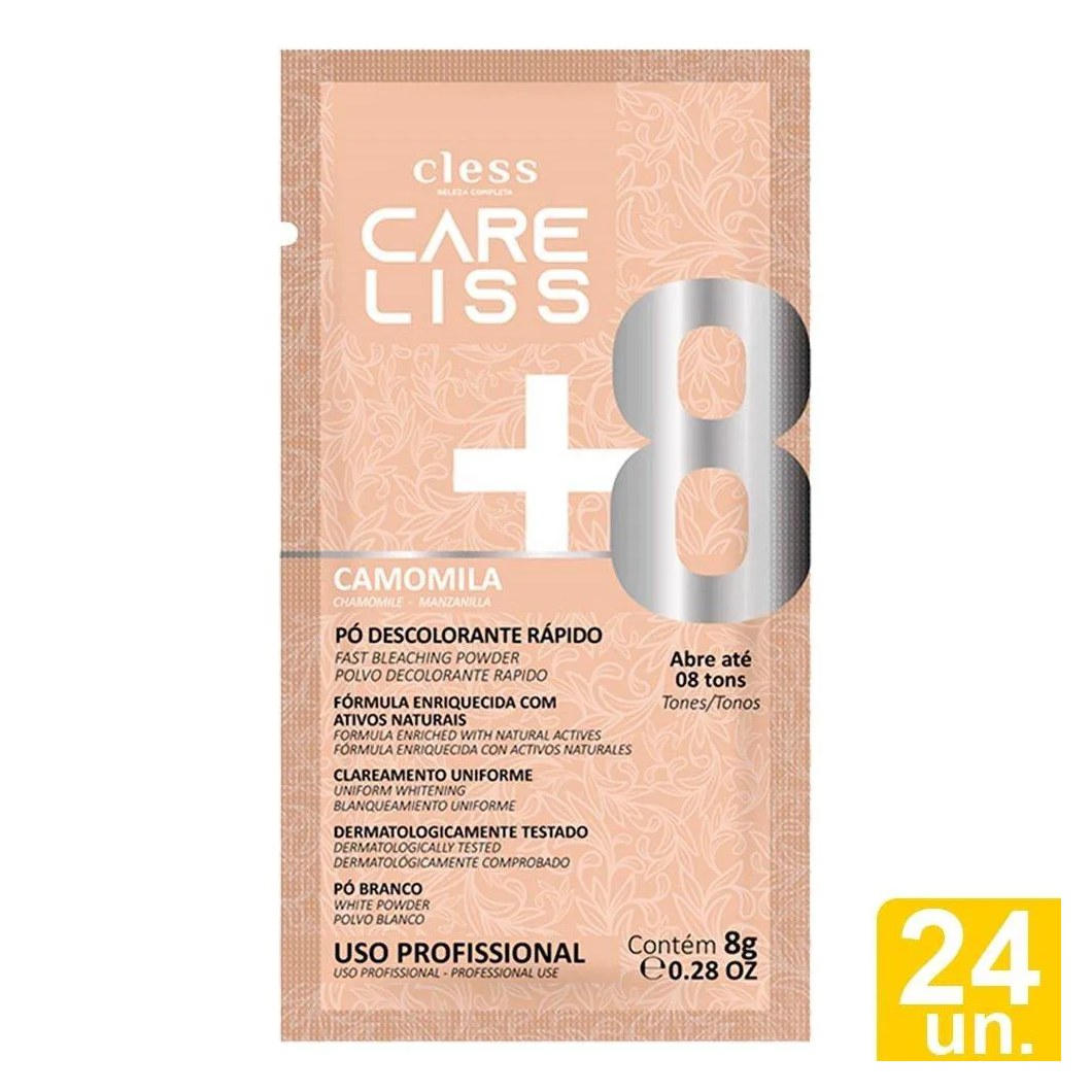 Descolorante em Pó Care Liss Camomila Sachê 8g - Embalagem com 24 unidades