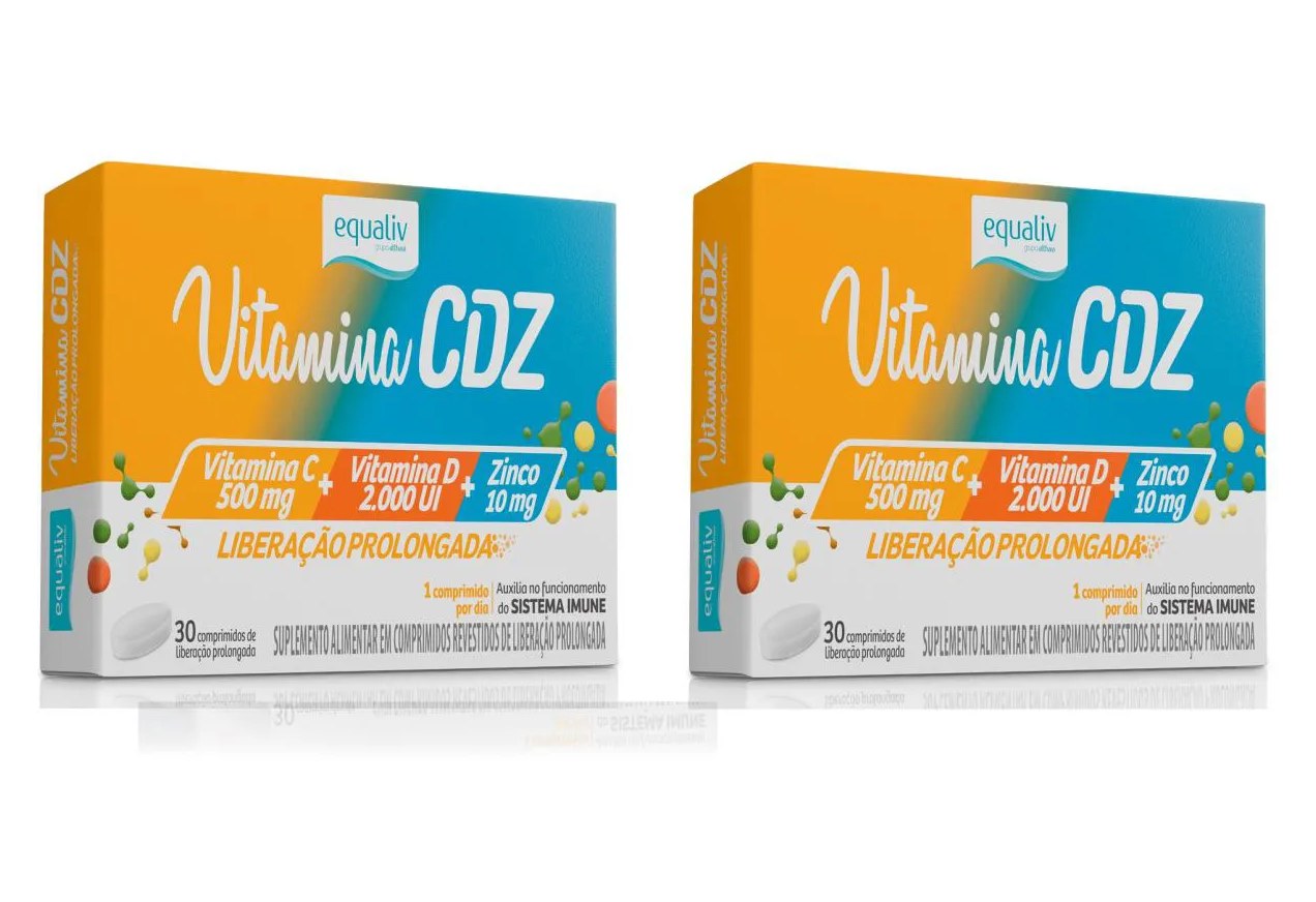 KIT 2 VITAMINA CDZ C+D+ZINCO COM 30 CáPSULAS - EQUALIV