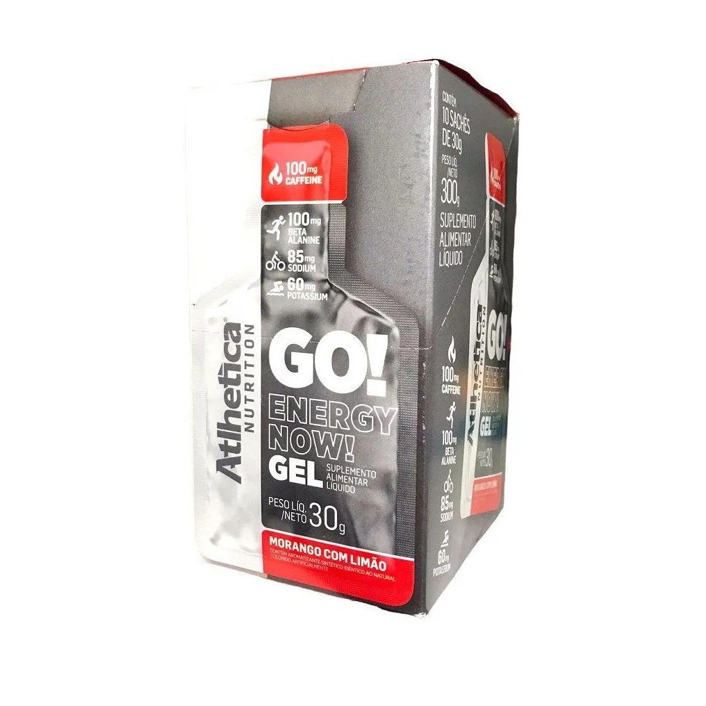 Go Energy Now Gel (display 10 Unid. 30g) - Morango com Limão