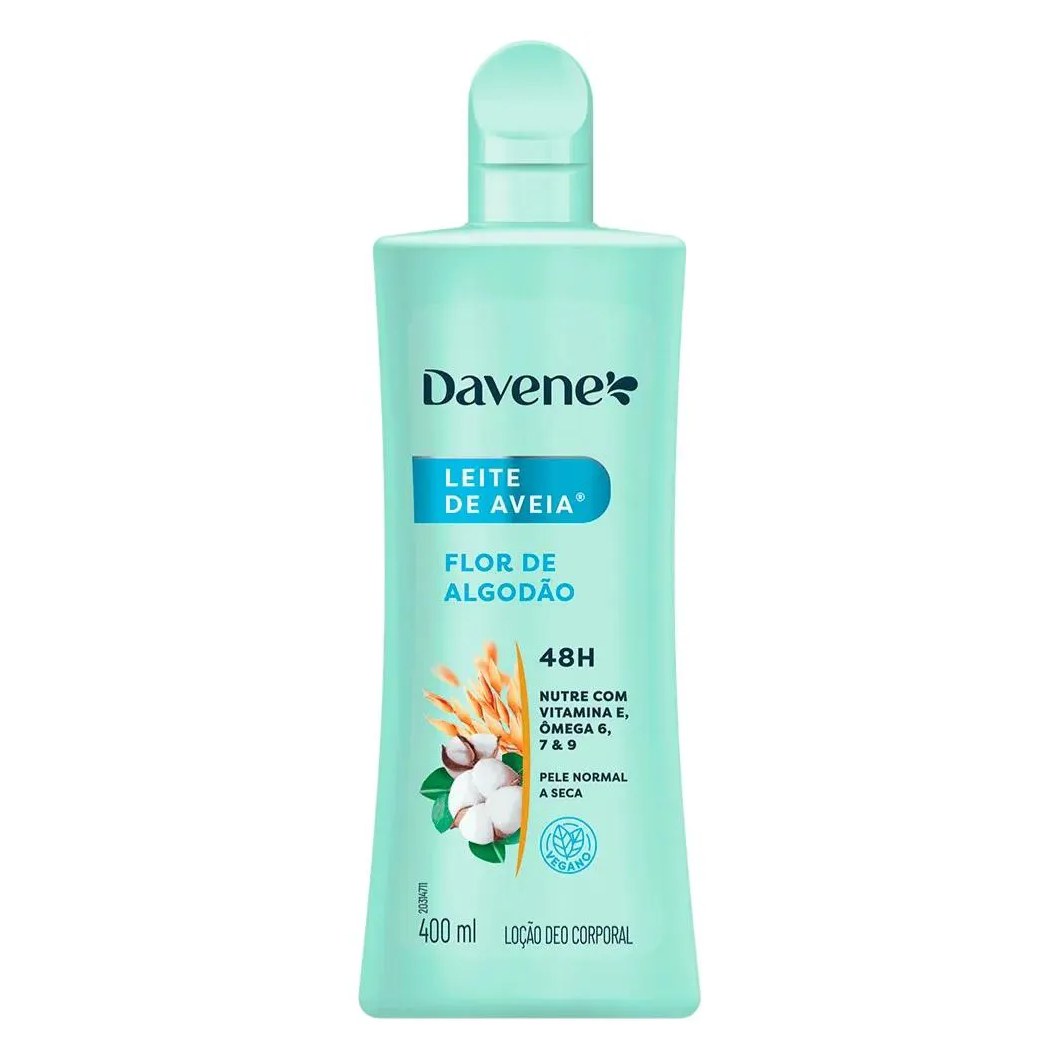 Hidratante Corporal Leite Aveia e Flor Algodão 400ml Davene