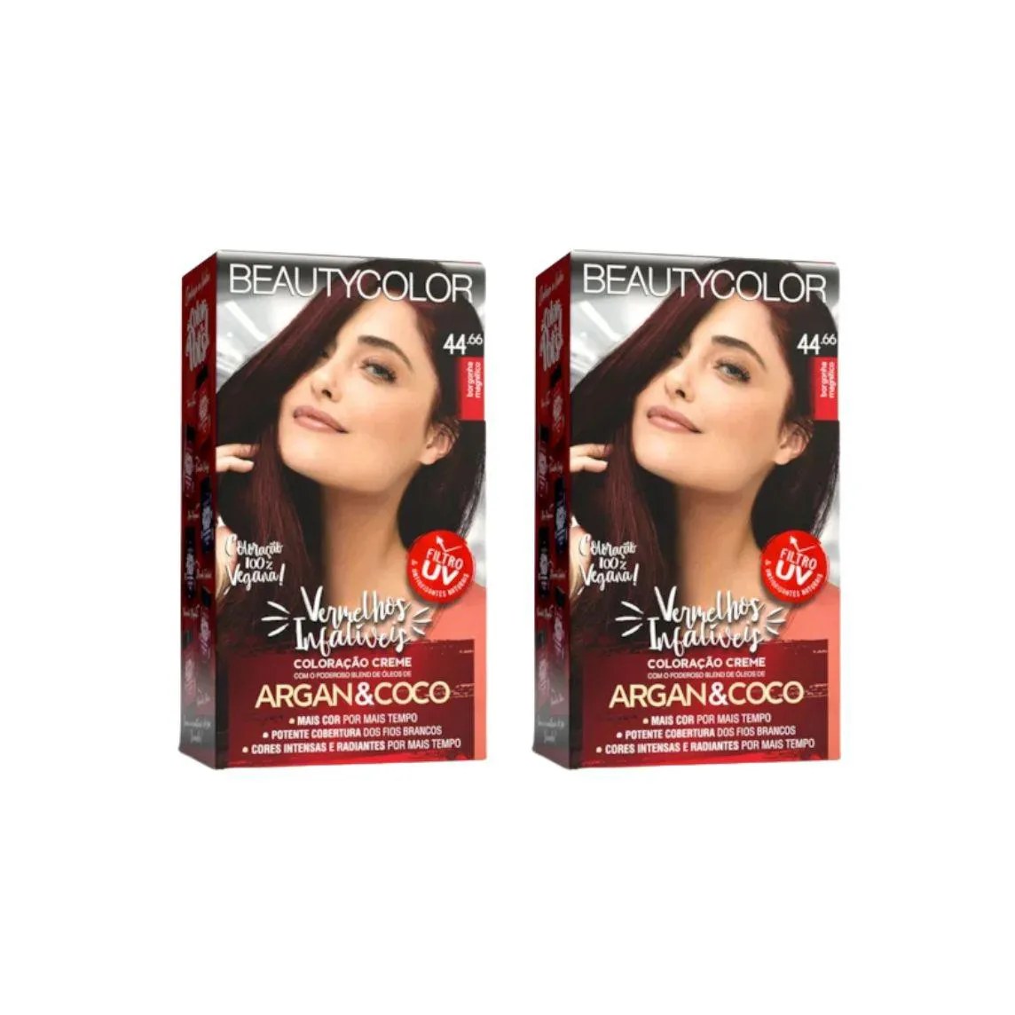 Coloraçao Beauty Color 44.66 Borgonha Magnifico - Kit C / 2un