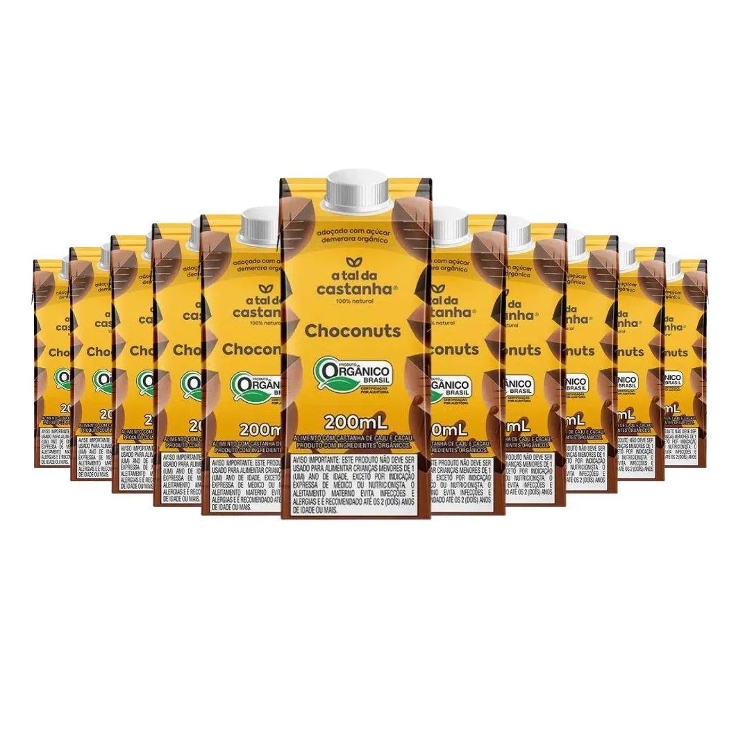 Bebida Vegetal Chocolate Choconuts a Tal da Castanha (cx 12un de 200ml) U Unica