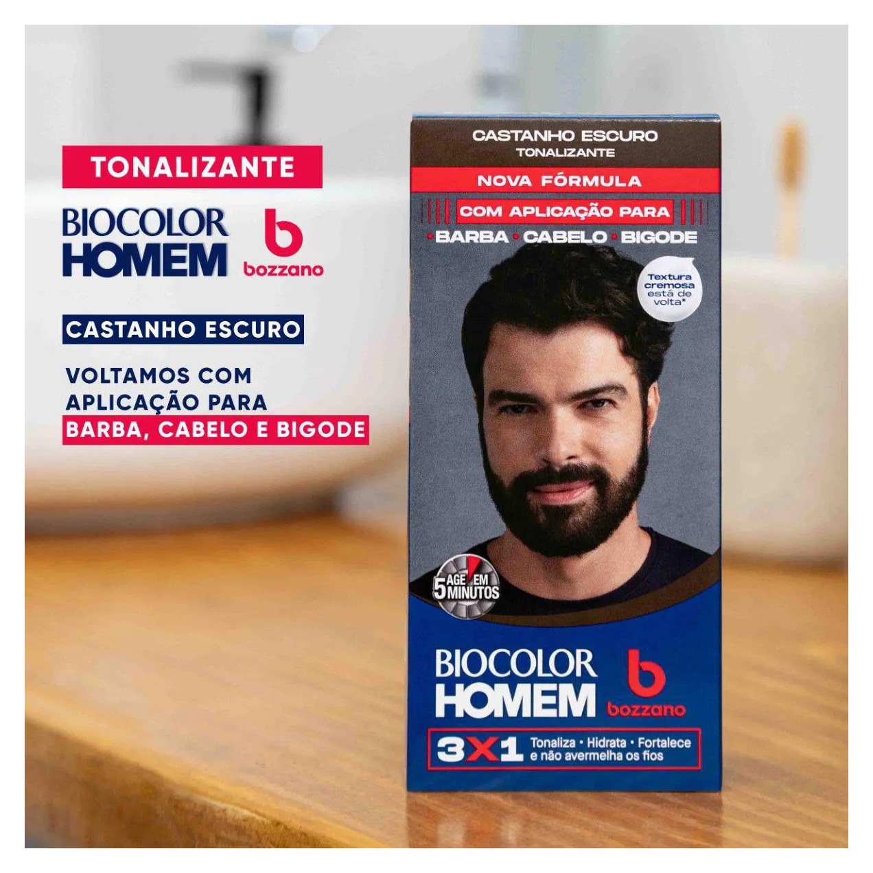 Tonalizante de Cabelo Biocolor Homem Bozzano - Castanho Escuro