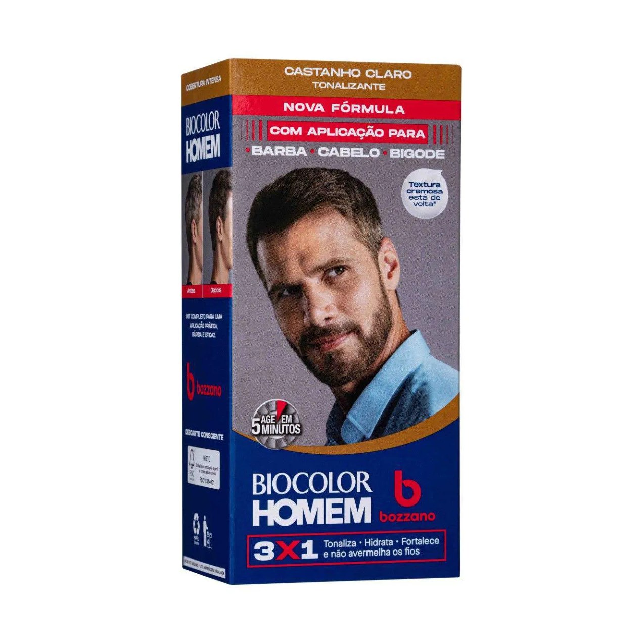 Tonalizante de Cabelo Biocolor Homem Bozzano - Castanho Claro