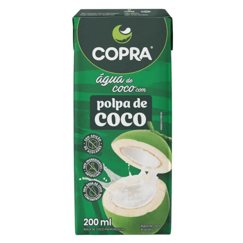 Água De Coco Com Polpa De Coco 200ml - Copra