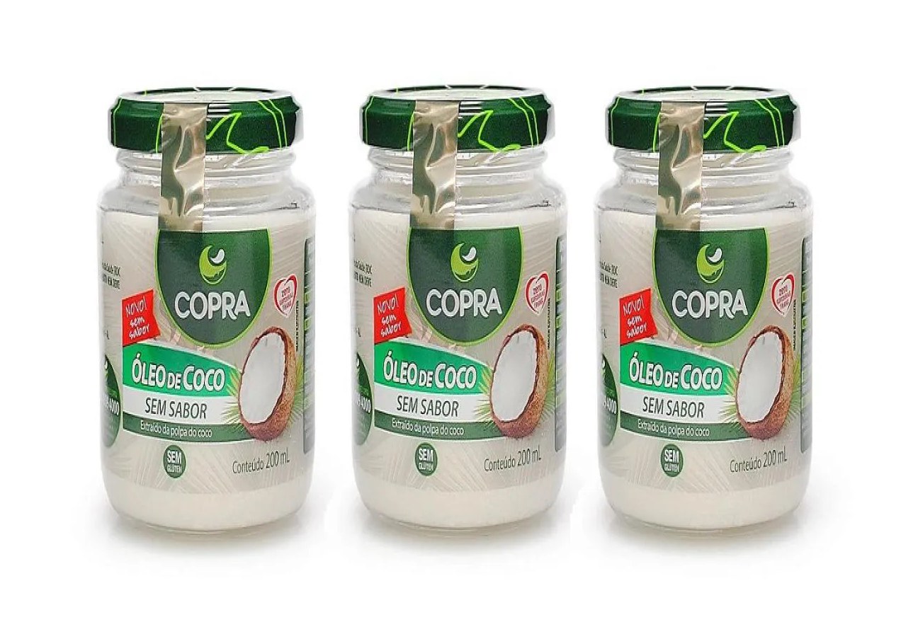 Kit 3uni Óleo De Coco Sem Sabor 200ml - Copra