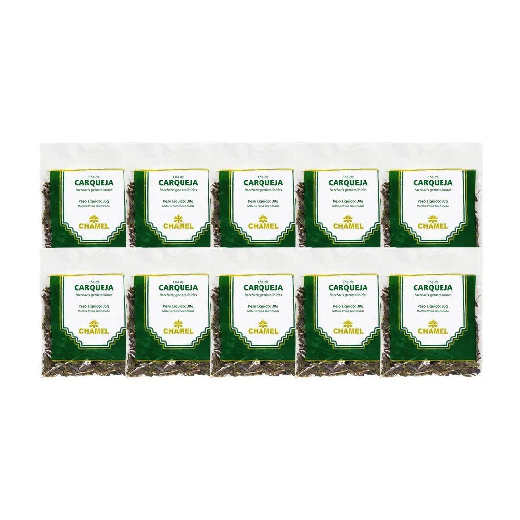 Kit 10X Chá Pacote Carqueja Folhas 30G - Chamel