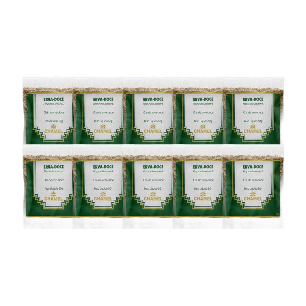 Kit 10X Chá Pacote Erva Doce 50G - Chamel