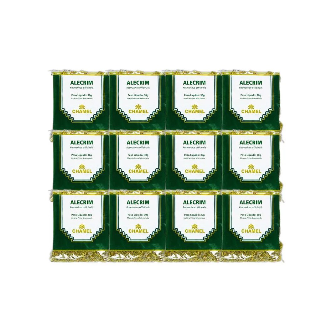 Kit 12X Chá Pacote Alecrim Folhas 30G - Chamel