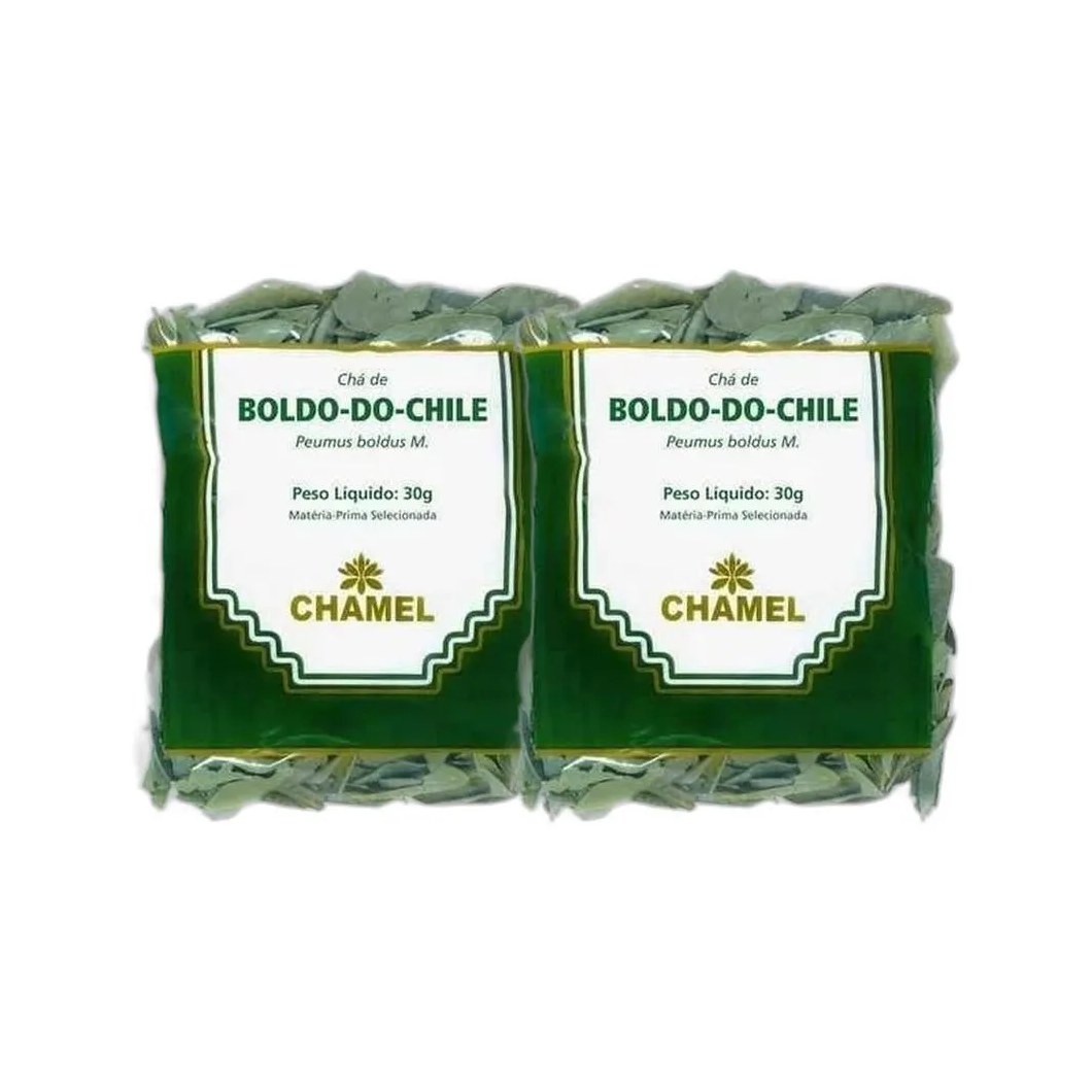 Kit 2X Chá Pacote Boldo Do Chile Folhas 30G - Chamel