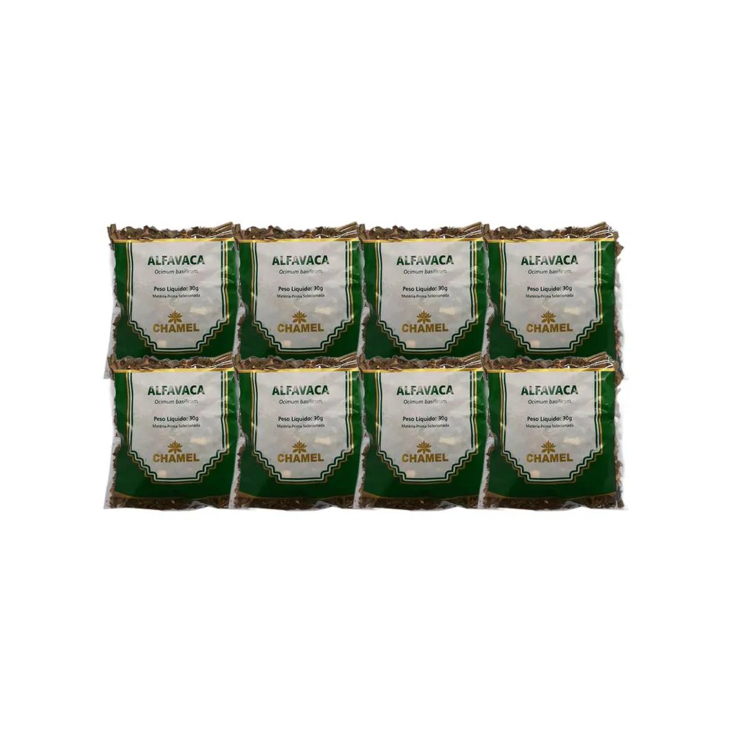 Kit 8X Chá Pacote Alfavaca Mista 30G - Chamel