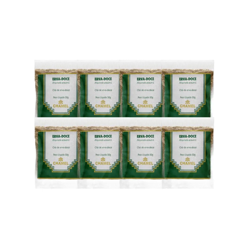 Kit 8X Chá Pacote Erva Doce 50G - Chamel