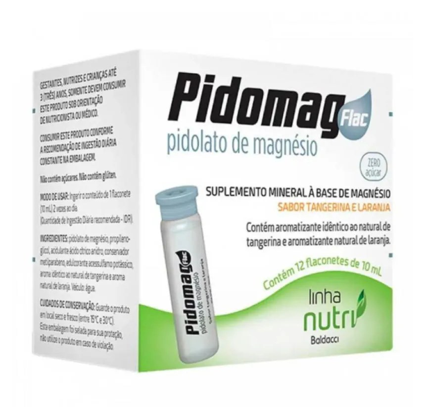 Pidomag Pidolato de Magnésio 12 Flaconetes