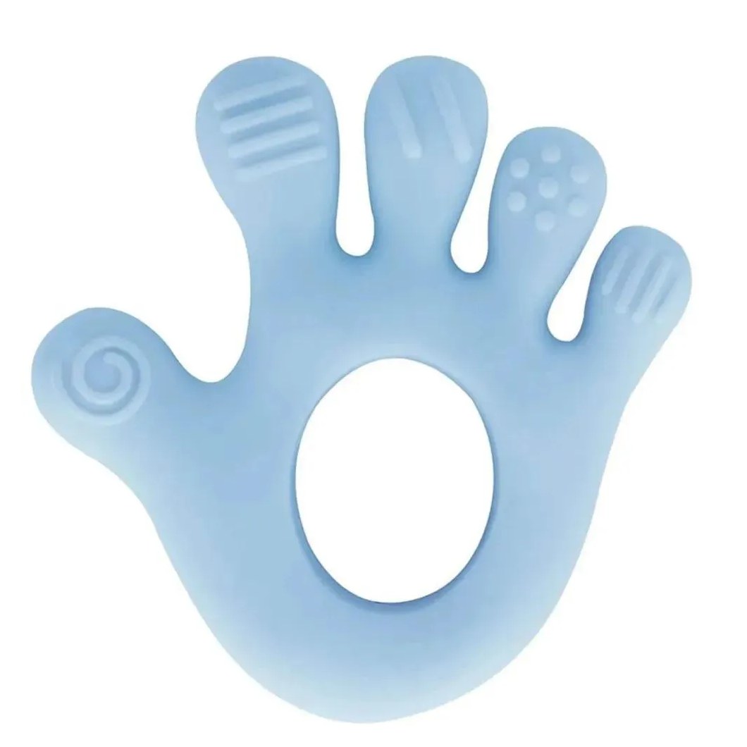 Mordedor Mãozinha Silicone Azul +4M Buba