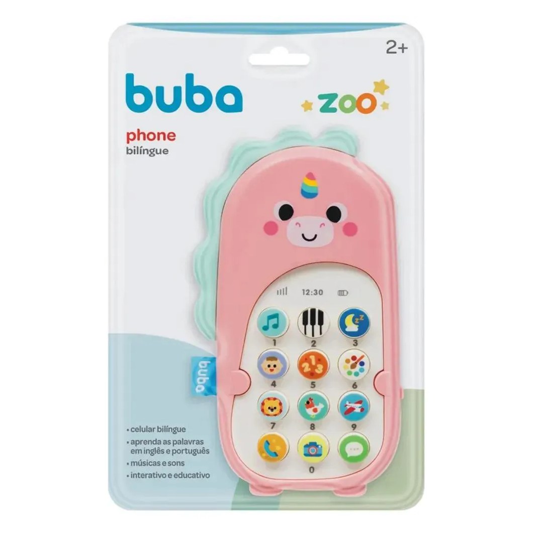 Celular Phone Bilíngue Baby Zoo Unicórnio +2Anos Buba