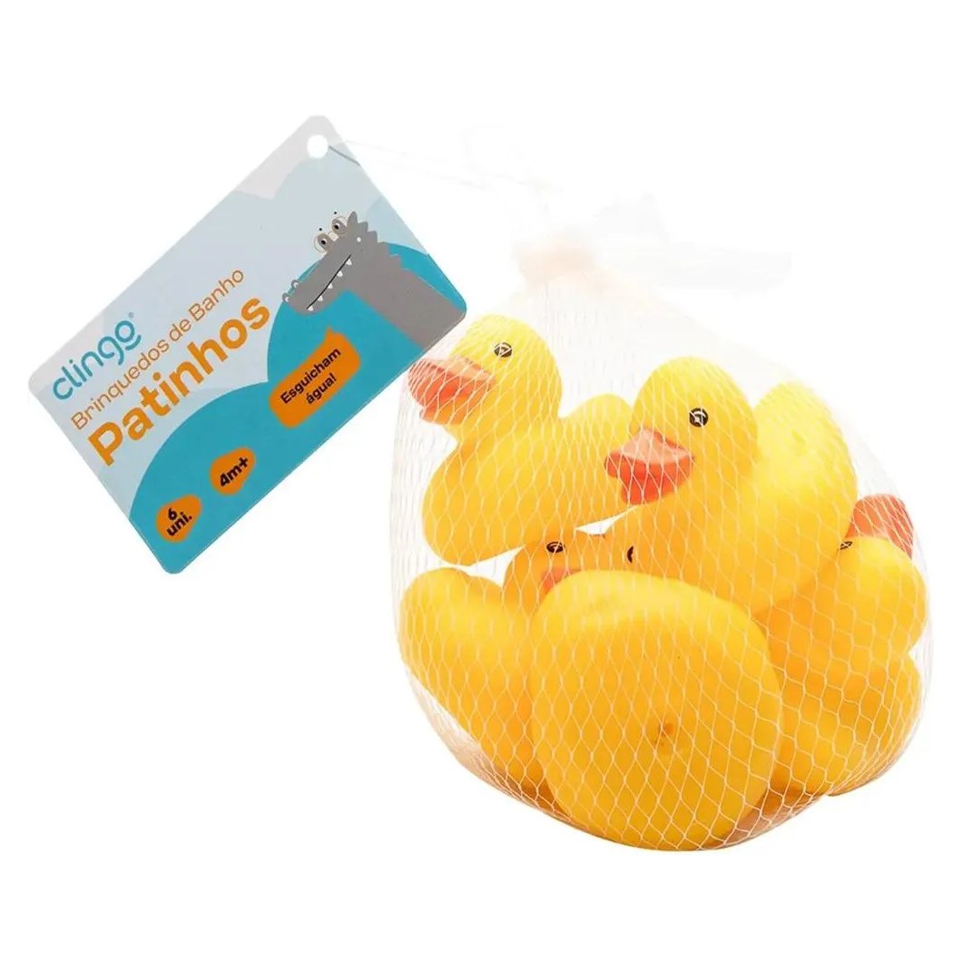 Brinquedos De Banho Patinhos Amarelos +4M 6Und Clingo