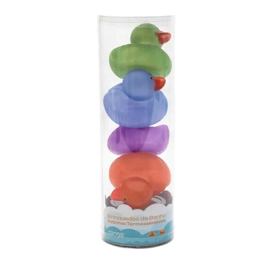 Brinquedos De Banho Patinhos Termossensíveis +4M 4Und Clingo