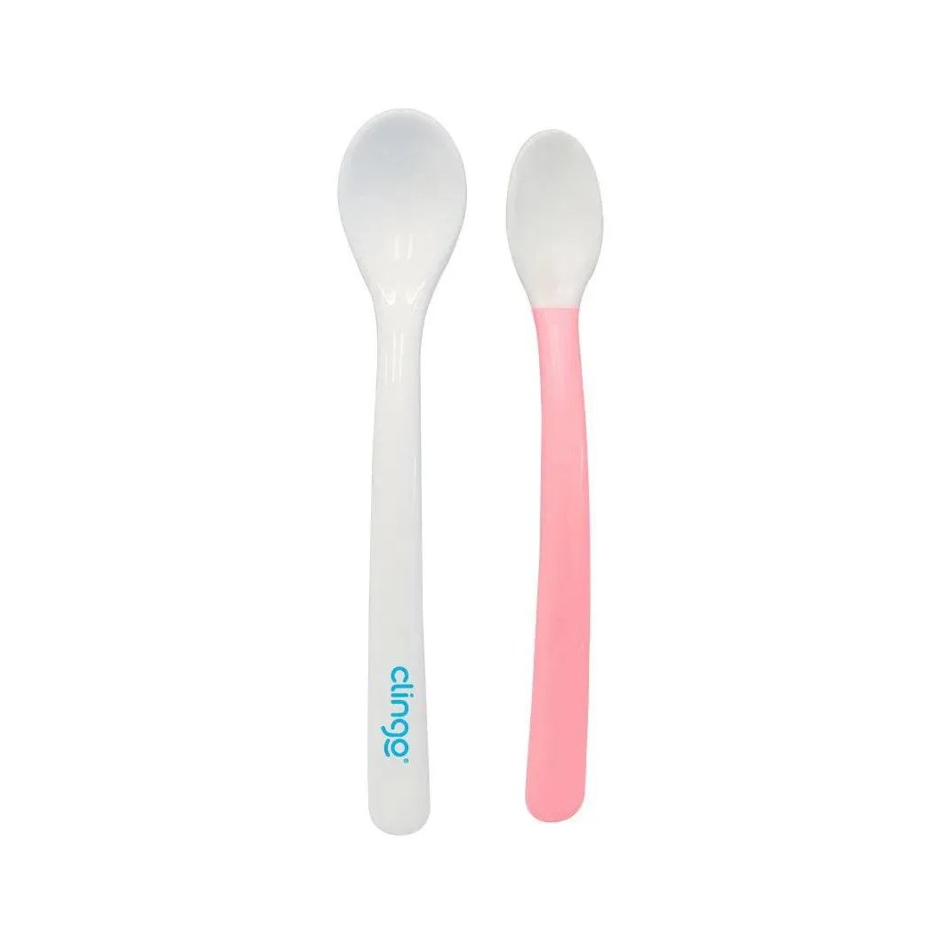 Colheres Infantis 2 Pontas Rosa C/2 Clingo