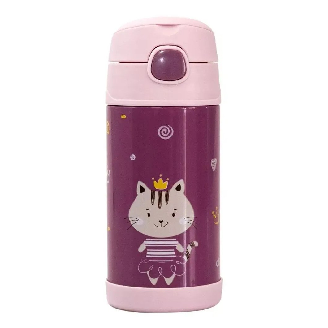 Garrafinha Térmica Com Canudo 310Ml Milky Rosa Clingo