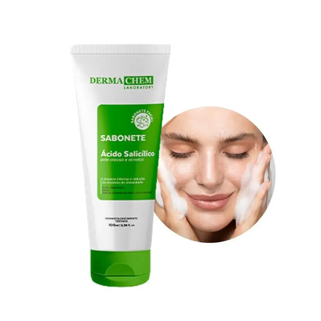 Sabonete Facial Para Pele Oleosa E Acneica Derma Chem 100Ml