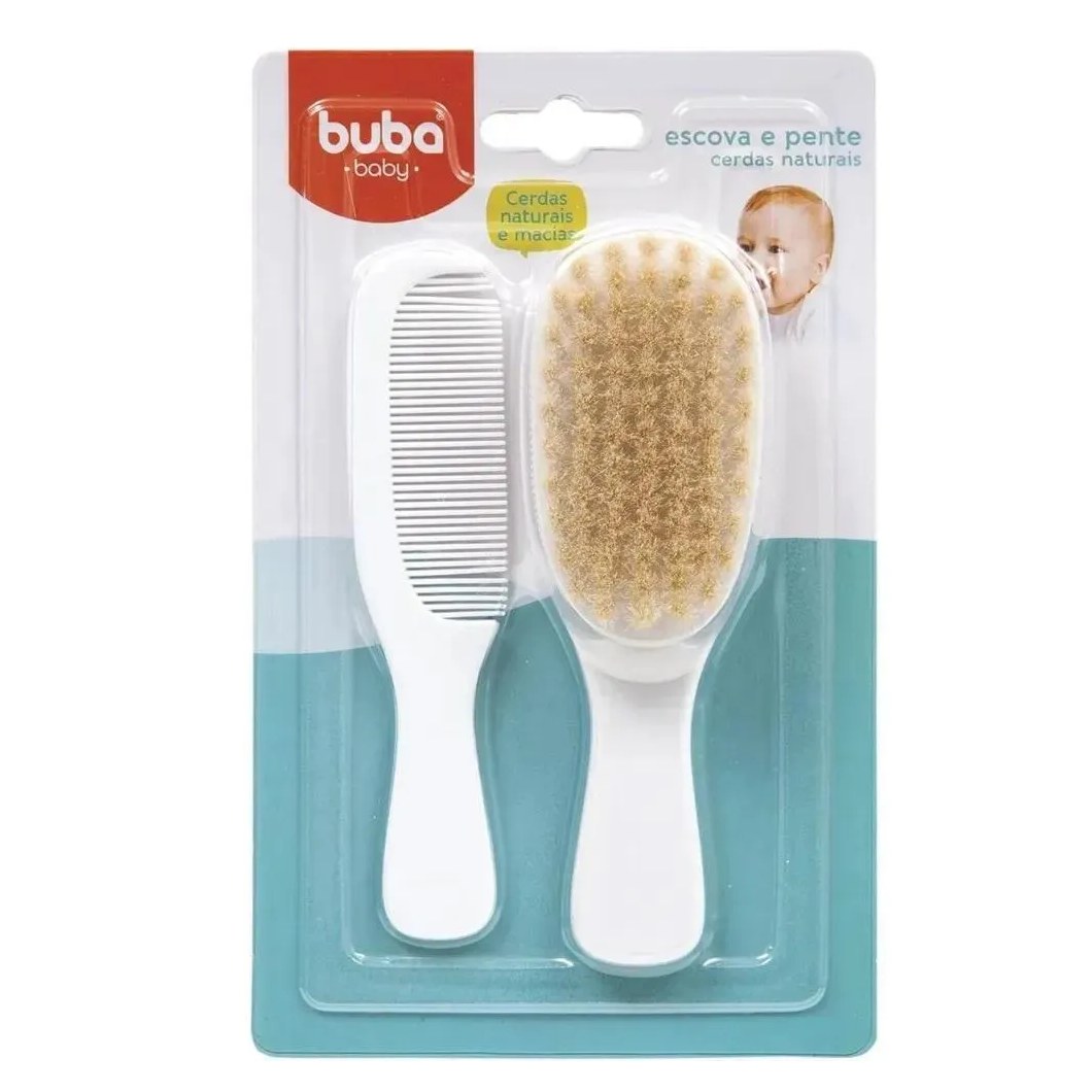 Escova e Pente Cerdas Naturais Buba