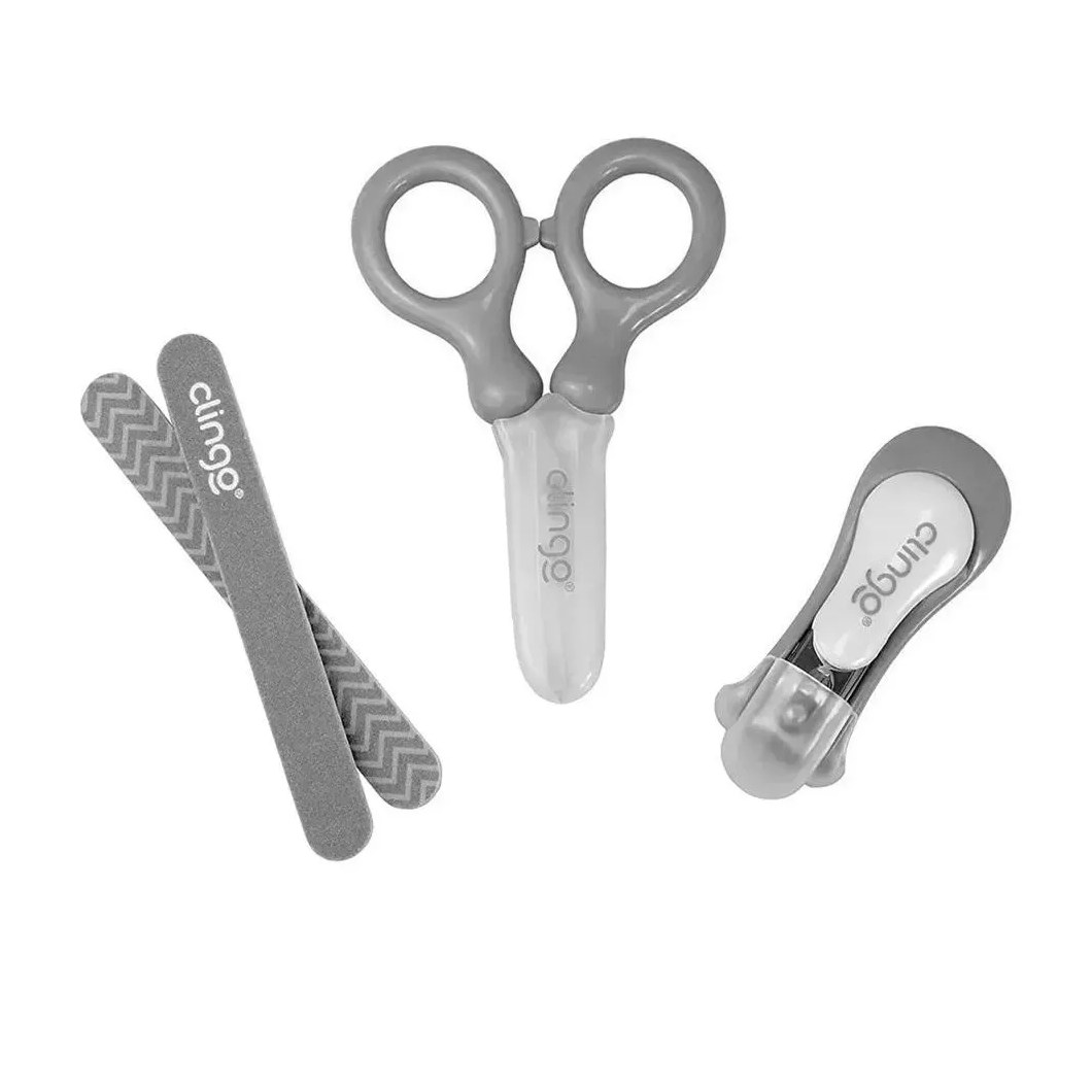 Kit Manicure para Bebês 4Peças Cinza Clingo