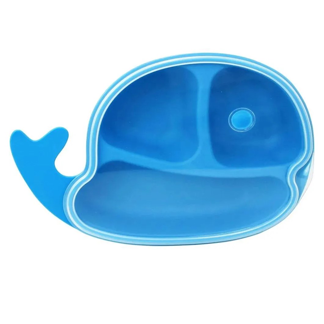 Prato Baleia com Tampa Azul Clingo