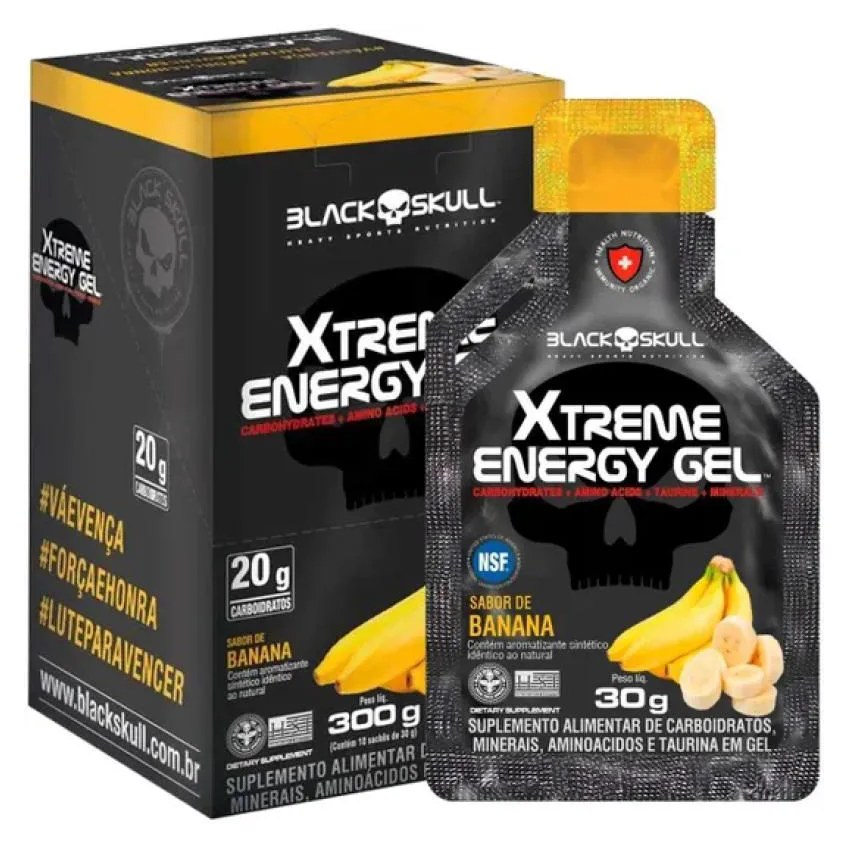 Xtreme Energy Gel Carbup Banana 10un Black Skull