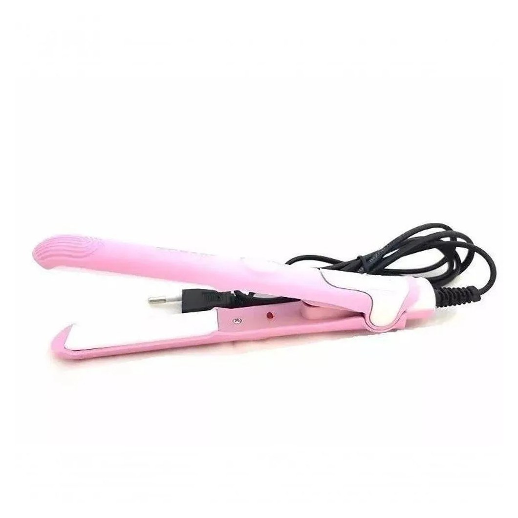 Mini Chapinha Prancha Cabelo Alisamento 17Cm Bivolt Rosa