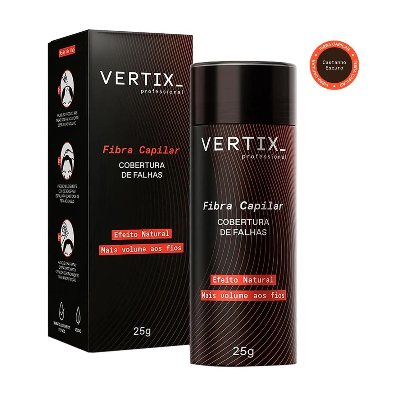 Vertix Professional Fibra Capilar Castanho Escuro 25g