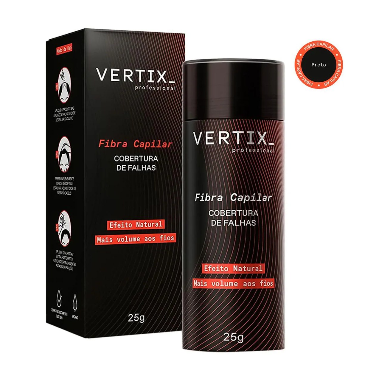 Vertix Professional Fibra Capilar Preto 25g