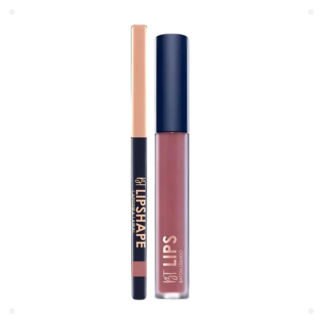 Kit Bruna Tavares Bt: Batom Líquido Flavia e Lapiseira Labial Beige Rose