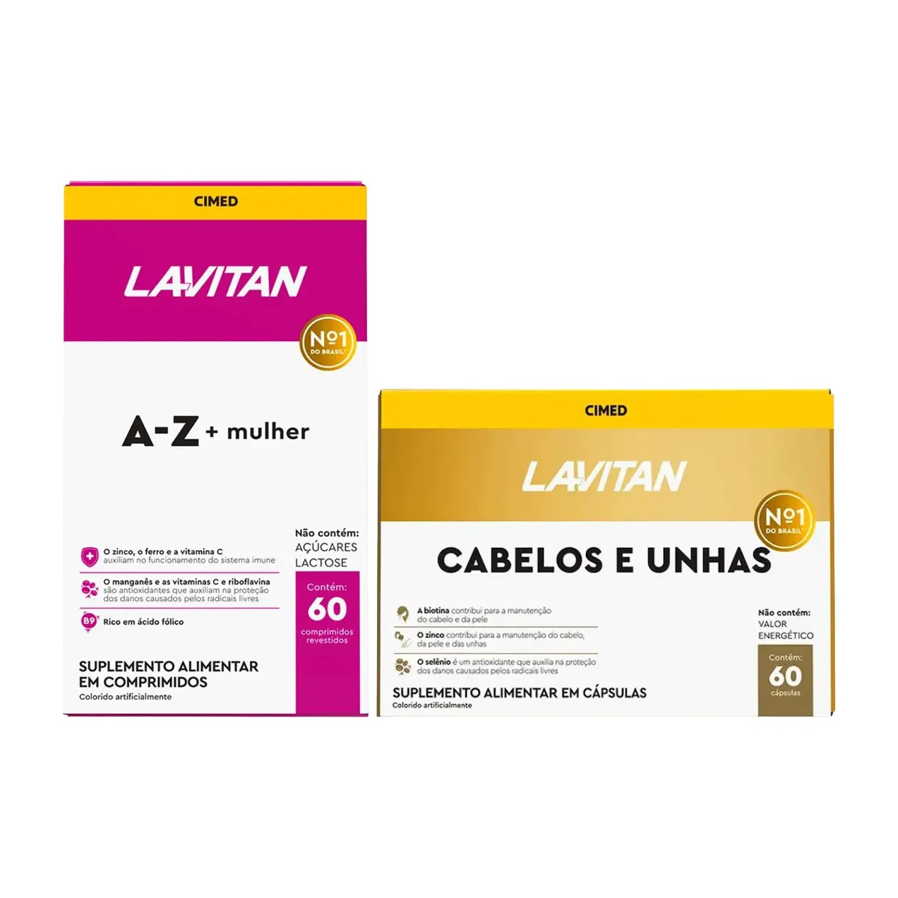 Kit Polivitamínico Lavitan A-Z Mulher 60 comprimidos + Cabelos e Unhas 60 cápsulas